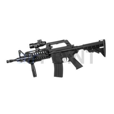 WELL M4 RIS COMMANDO - Sniper Rifle Set - Black - FEDERDRUCK AIRSOFT