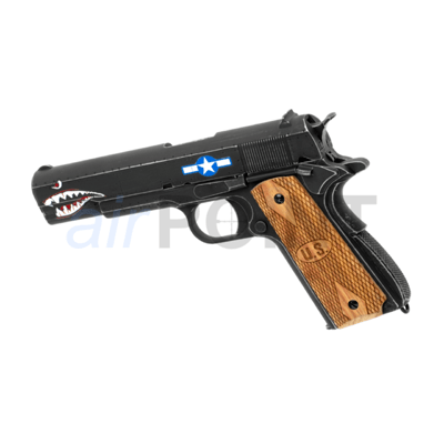 AW Auto Ordnance 1911 Squadron Full Metal - Pistole - Black - GBB AIRSOFT