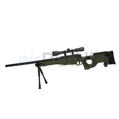 WELL AW .338 UPGRADED - Sniper Rifle Set - OD - BOLT ACTION AIRSOFT