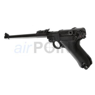 WE P08 - 8 INCH Full Metal - Pistole - Black - GBB AIRSOFT