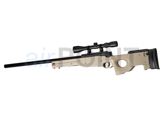 WELL L96 UPGRADED - Sniper Rifle Set - Tan - BOLT ACTION AIRSOFT