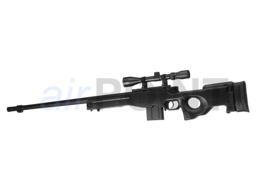 WELL L96 AWP FH UPGRADED - Sniper Rifle Set - Black - BOLT ACTION AIRSOFT