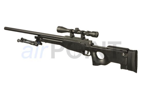 WELL L96 - Sniper Rifle Set - Black - BOLT ACTION AIRSOFT