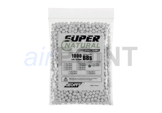 GEOFFS Bio Super Natural Precision BBs 6 mm - 0.45 g - 1'000 Stück - White