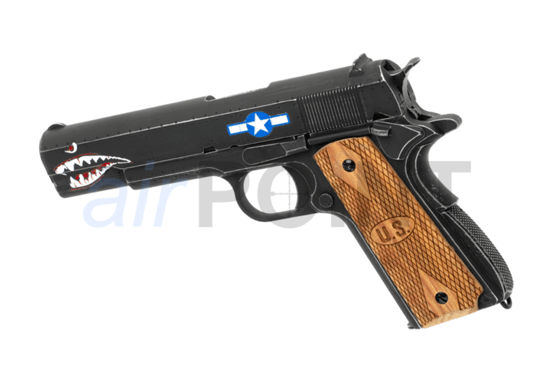 AW Auto Ordnance 1911 Squadron Full Metal - Pistole - Black - GBB AIRSOFT