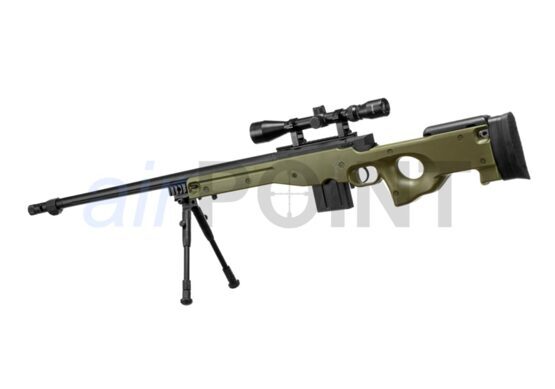 WELL L96 AWP FH - Sniper Rifle Set - OD - BOLT ACTION AIRSOFT