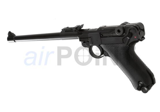 WE P08 - 8 INCH Full Metal - Pistole - Black - GBB AIRSOFT